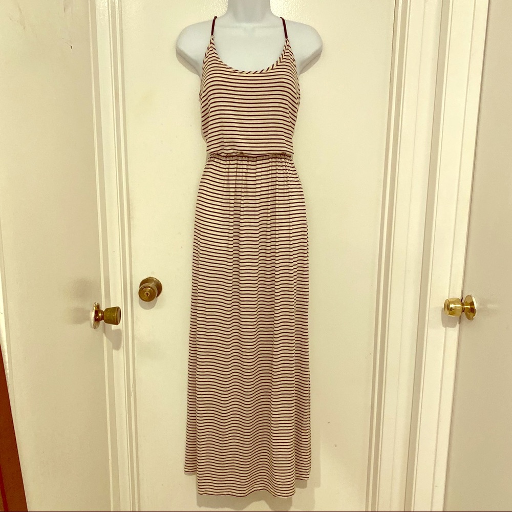 Lani California Black and White Striped Maxi